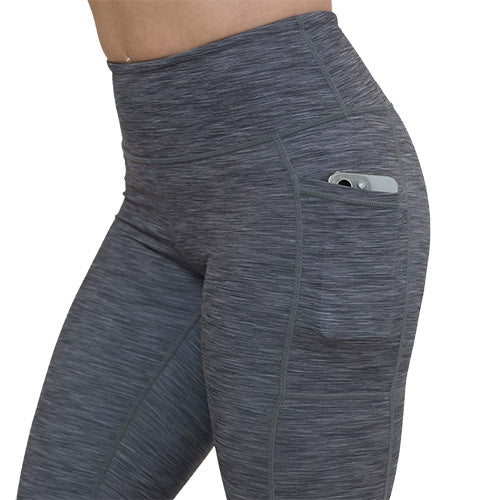 side pocket on the heather grey leggings