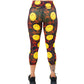 back of capri length smiley face punk rock themed leggings