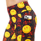 side pocket on the smiley face punk rock themed leggings