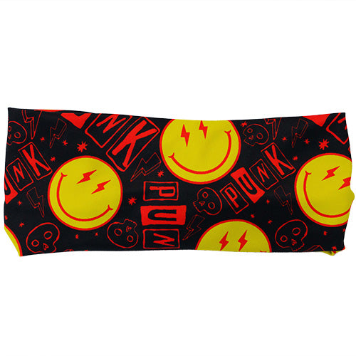 smiley face punk rock themed headband