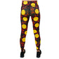 back of full length smiley face punk rock themed leggings