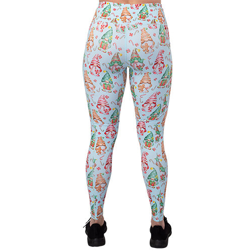 back of the gnome patterned leggings