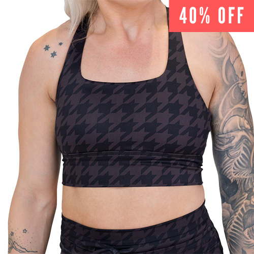 Longline Bra | Houndstooth