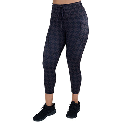 capri length houndstooth patterned leggings