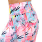 side pocket on the bright colored palm tree leaf patterned leggings