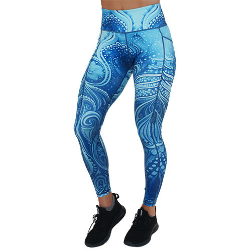 full length blue underwater themed leggings