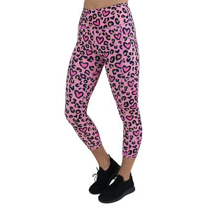 pink heart and leopard patterned leggings