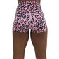 back of the pink heart and leopard patterned shorts