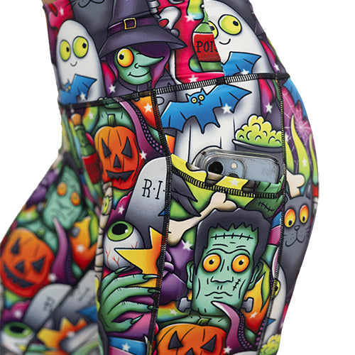 side pocket on the Halloween cartoons shorts