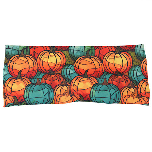 orange and blue mini pumpkin patterned headband