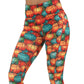 orange and blue mini pumpkin patterned leggings