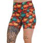 5 inch orange and blue mini pumpkin patterned shorts