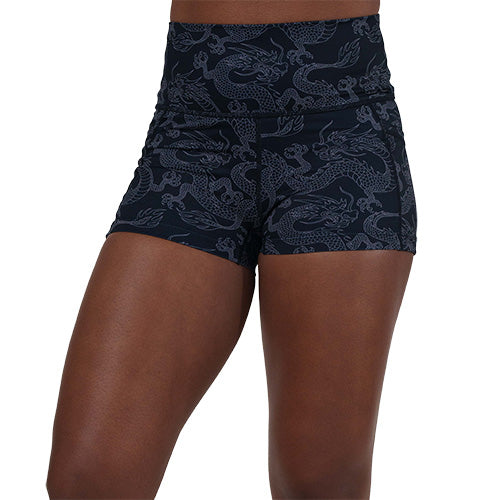 2.5 inch dragon patterned shorts