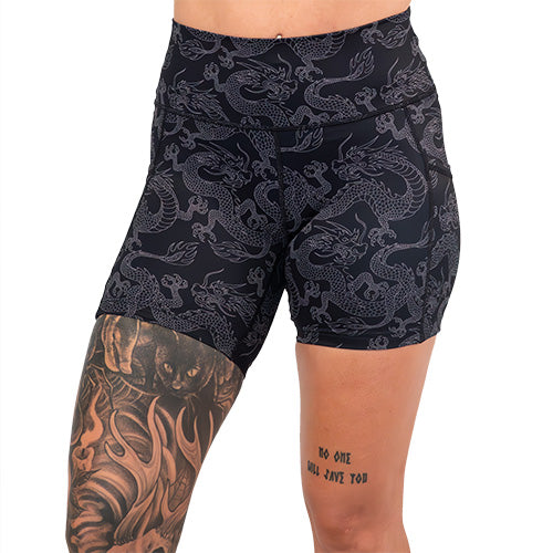 5 inch dragon patterned shorts