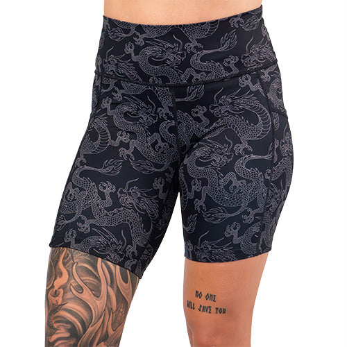 7 inch dragon patterned shorts