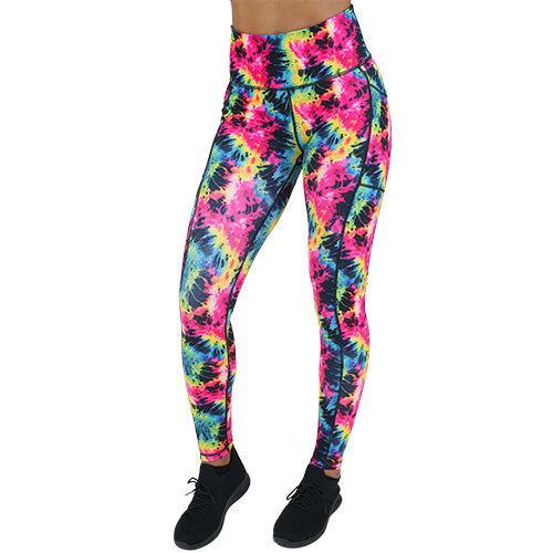 neon colorful tie dye leggings