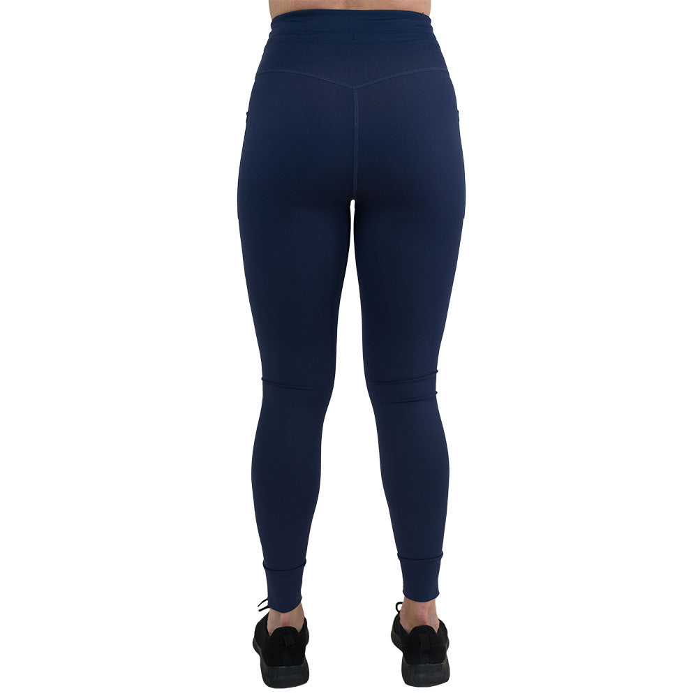 back of the navy blue leggings