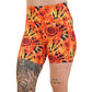 5 inch black and orange tie dye shorts