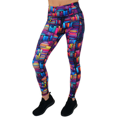 full length library themed leggings