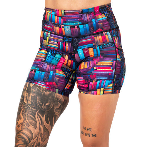 5 inch library themed shorts