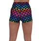 back of the rainbow checkers shorts