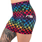 side pocket on the rainbow checkers shorts