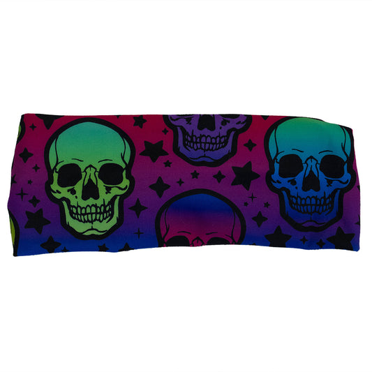 rainbow skulls patterned headband