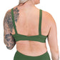 back of the green ribbed sports bra