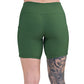 back of the 7 inch green ribbed shorts