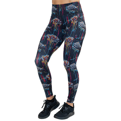 full length paint splatter rose leggings 