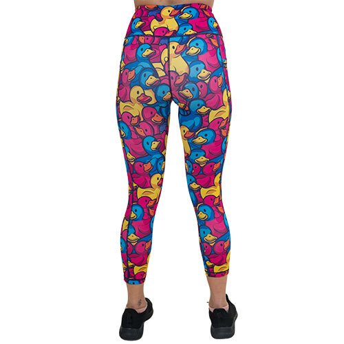 back of the rubber duck print leggings