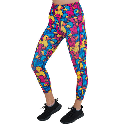 capri length rubber duck print leggings