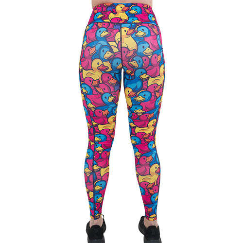 back of the rubber duck print leggings