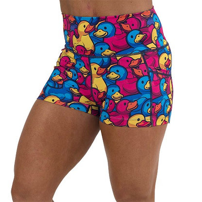 2.5 inch rubber duck print shorts