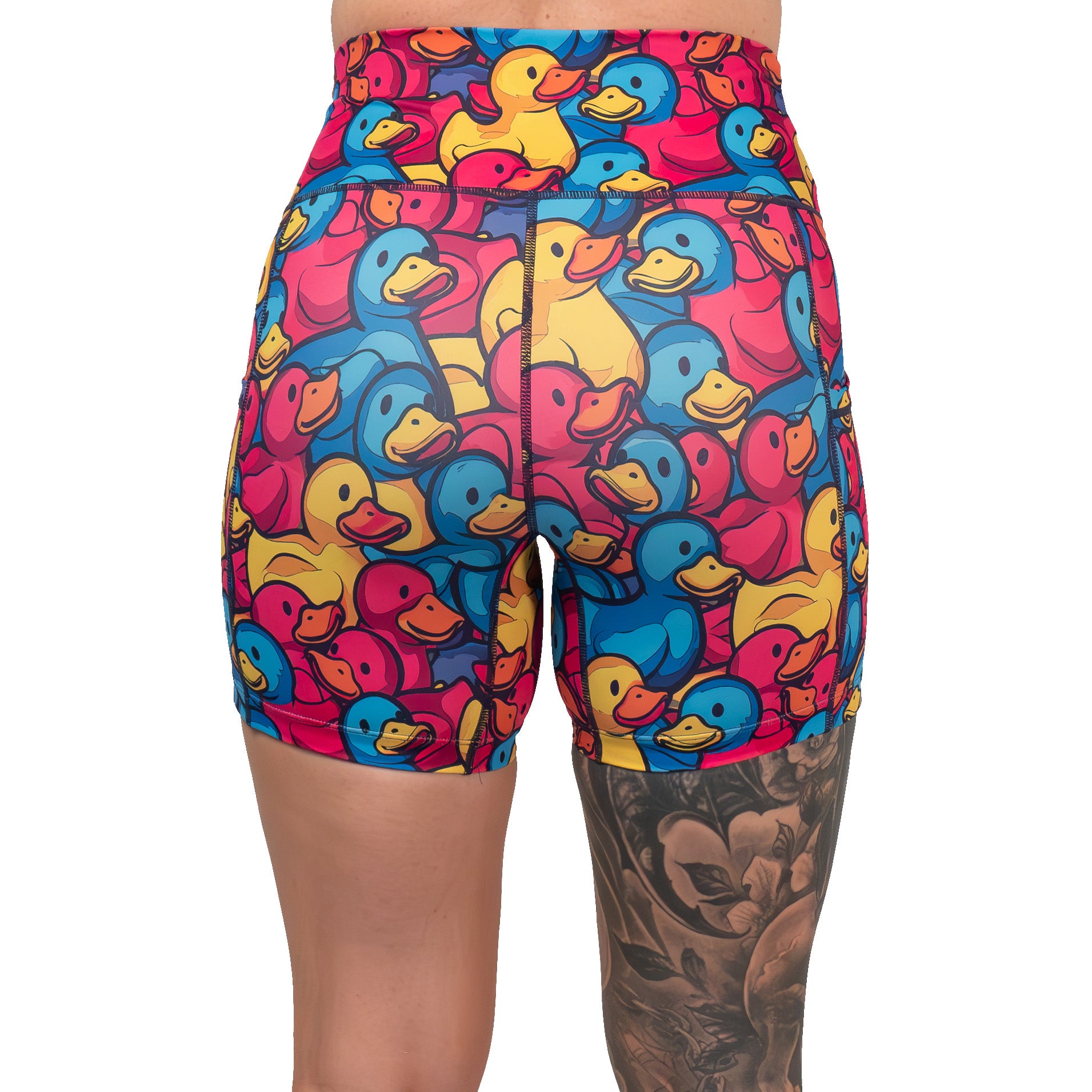 back of the rubber duck print shorts