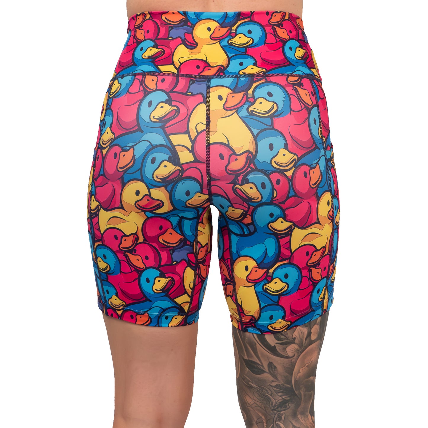 back of the rubber duck print shorts