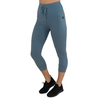 capri length sage slate leggings