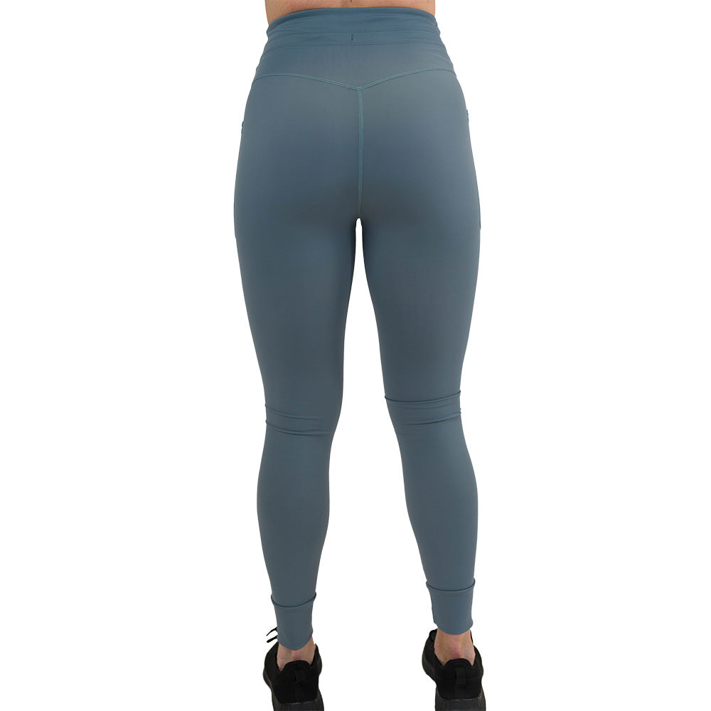 back of the sage slate leggings