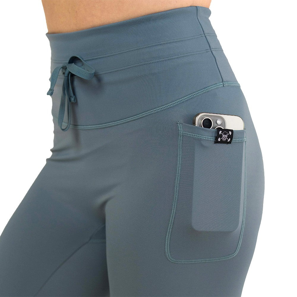 side pocket on the sage slate colored leggings