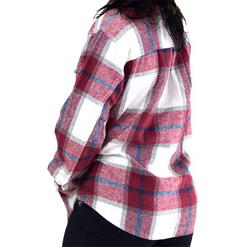 back of the red plaid shacket