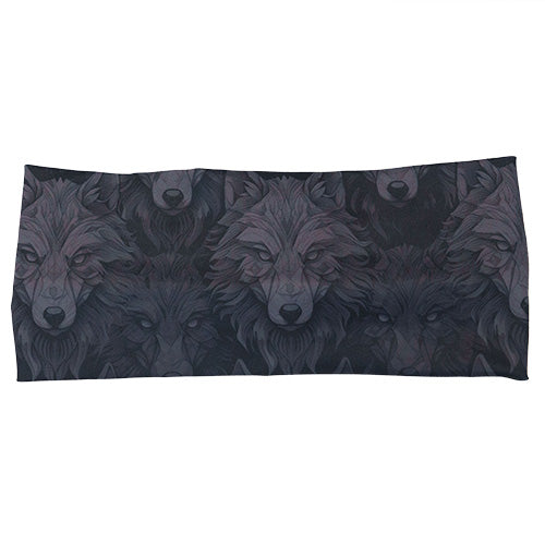 black and grey wolves patterned headband 