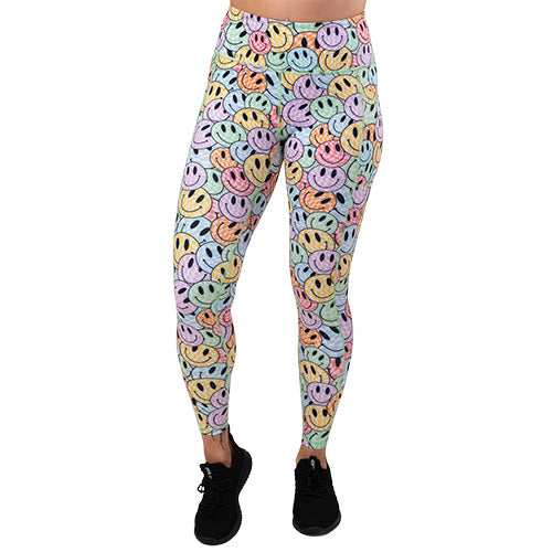 smiley face patterned leggings