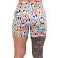 back of the 5 inch smiley face patterned shorts