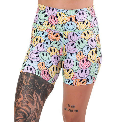 5 inch smiley face patterned shorts