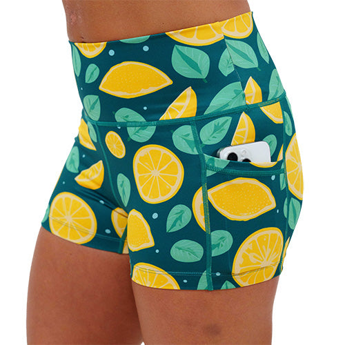 side pocket on the lemon patterned shorts 