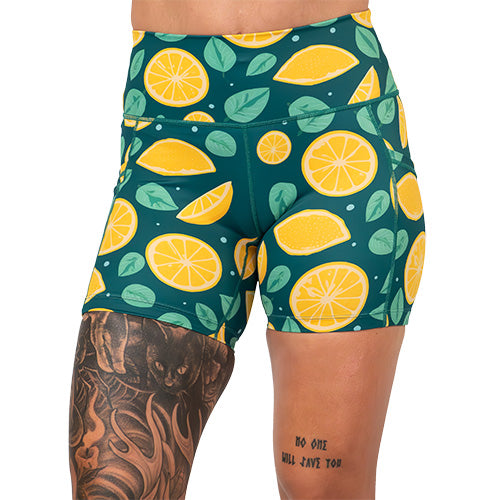 5 inch lemon patterned shorts 