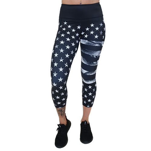 PERFECT MOMENT Designer Stripes Stars Leggings & discount Fitness Top