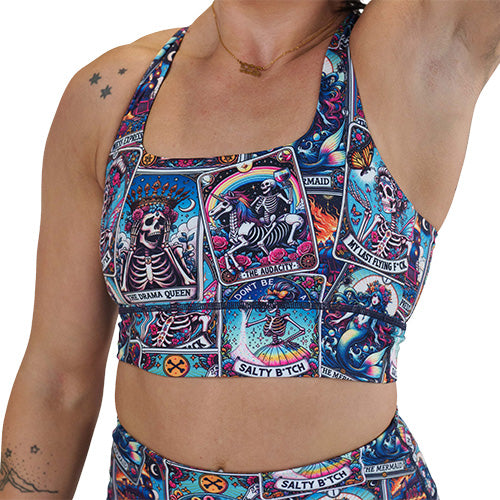 tarot cards print sports bra