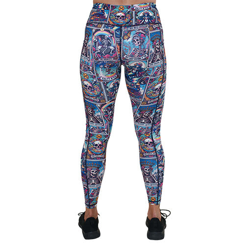 back of the tarot cards print leggings