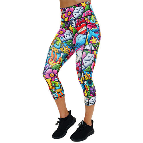 CVG Graffiti Capri Leggings hotsell